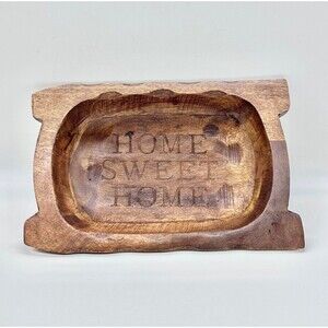 Mud Pie Home Sweet Home Dough Bowl Plaque crafted from mango wood